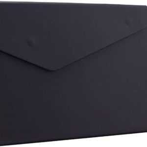 PU Leather A4 File Folder Document Holder Waterproof Portfolio Envelope Folder Case with Invisible Magnetic Closure Black