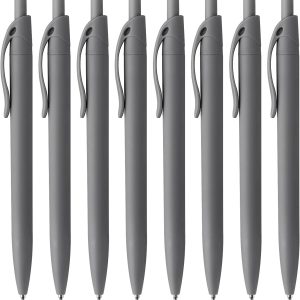8 Pack Ballpoint Pens Retractable No Bleed Black Click Pens, Pens Medium Point, Smooth Ink Pens, 1.0MM Black Ink, Grey