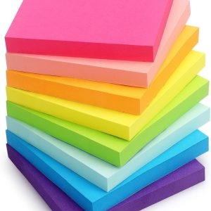 8 Pads Sticky Notes 3x3 Self-Stick Notes 8 Bright Multi Colors Purple Sticky Notes, 85 Sheet/Pad