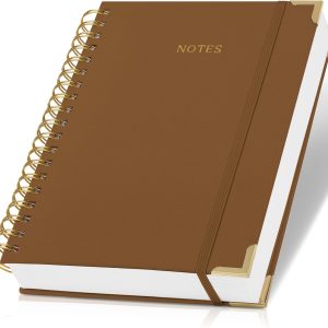 Aesthetic Thick Spiral Notebook Journal For Women in B5 Format - Stylish Linen Hardcover College Ruled Note Book w 300 Lined Pages - Cute Supplies For Bible Study & Staying Organized at Work or School